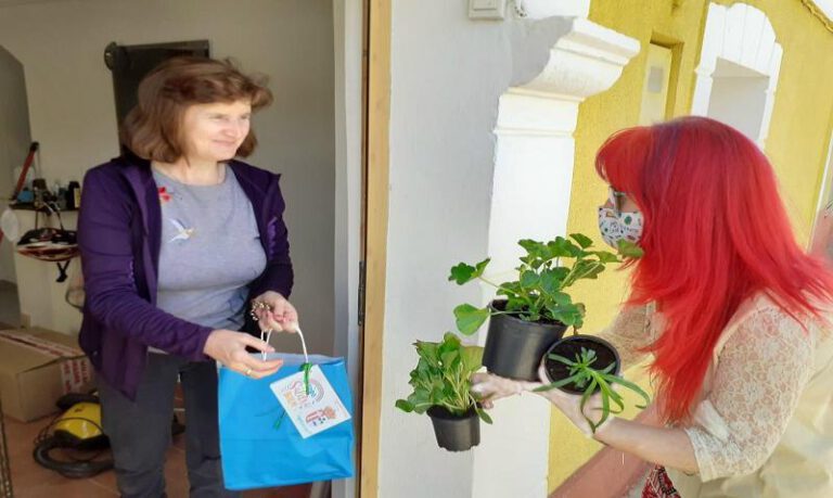 Reparto de flores y dulces a los vecinos durante las fiestas Reparto de flores y dulces a los vecinos durante las fiestas