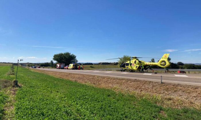 La mujer fue evacuada en helicóptero a Zaragoza. Ayto Huesca