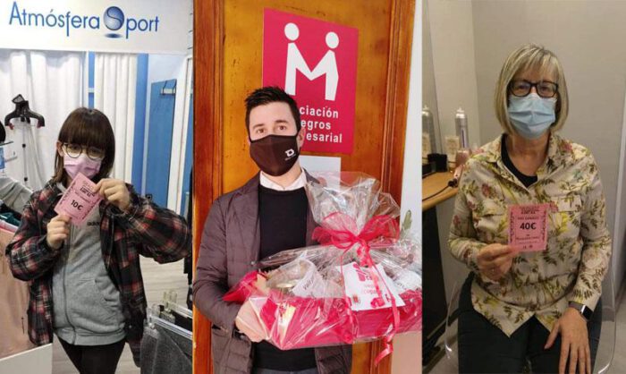 Algunos de los primeros afortunados con los premios en juego