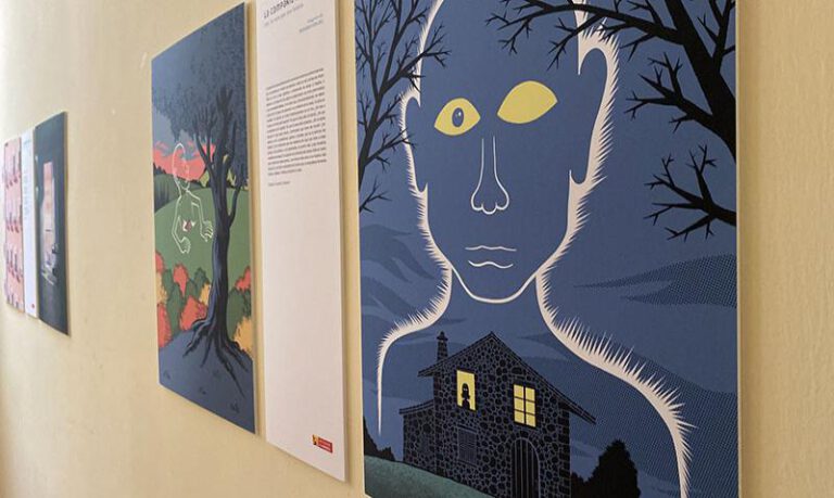 Una de las ilustraciones que se pueden ver en Grañén. Una de las ilustraciones que se pueden ver en Grañén.