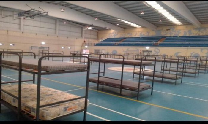 Sariñena tiene preparado su pabellón por si fuera necesario.