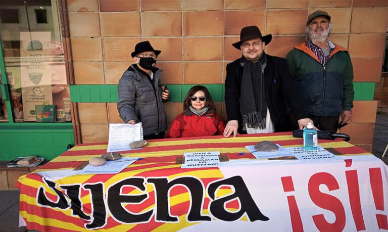 Imagen de la última mesa de recogida organizada en Sariñena. Imagen de la última mesa de recogida organizada en Sariñena.