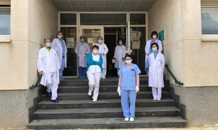 Imagen de los sanitarios concentrados en Grañén.