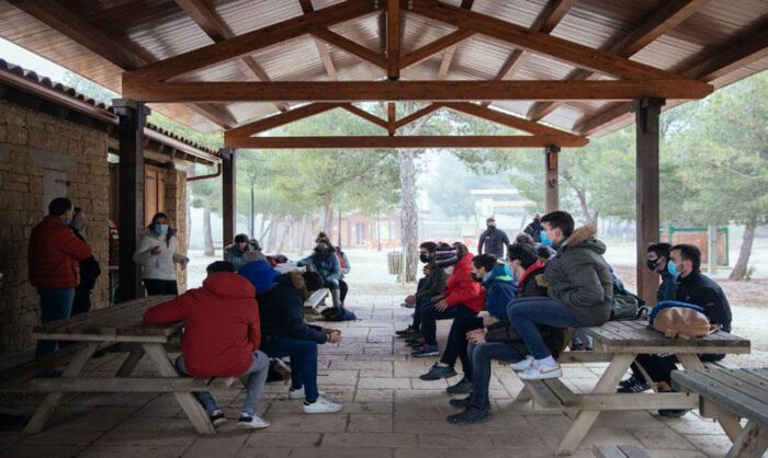 Los estudiantes durante su visita al parque. ílvaro Calvo.