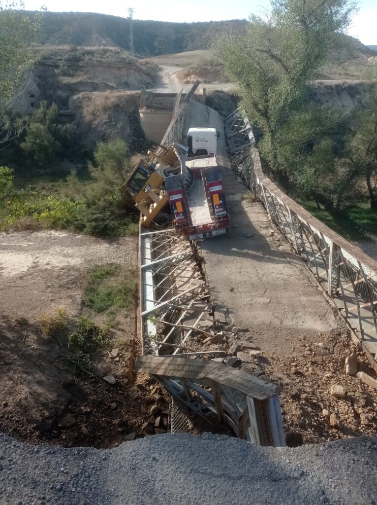 El tramo hundido es el tercero, es decir, el más cercano a la zona de monte.