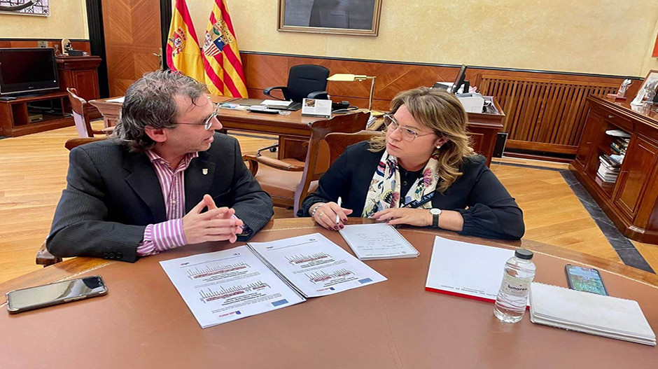 Rivarés y Serrano, en el encuentro mantenido en Zaragoza.