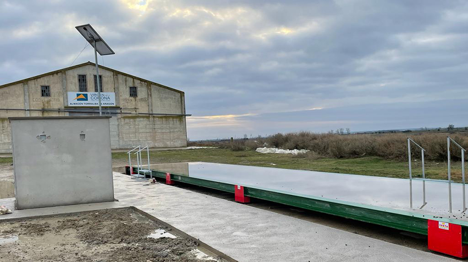 Imagen de la nueva báscula de pesaje de Torralba de Aragón.