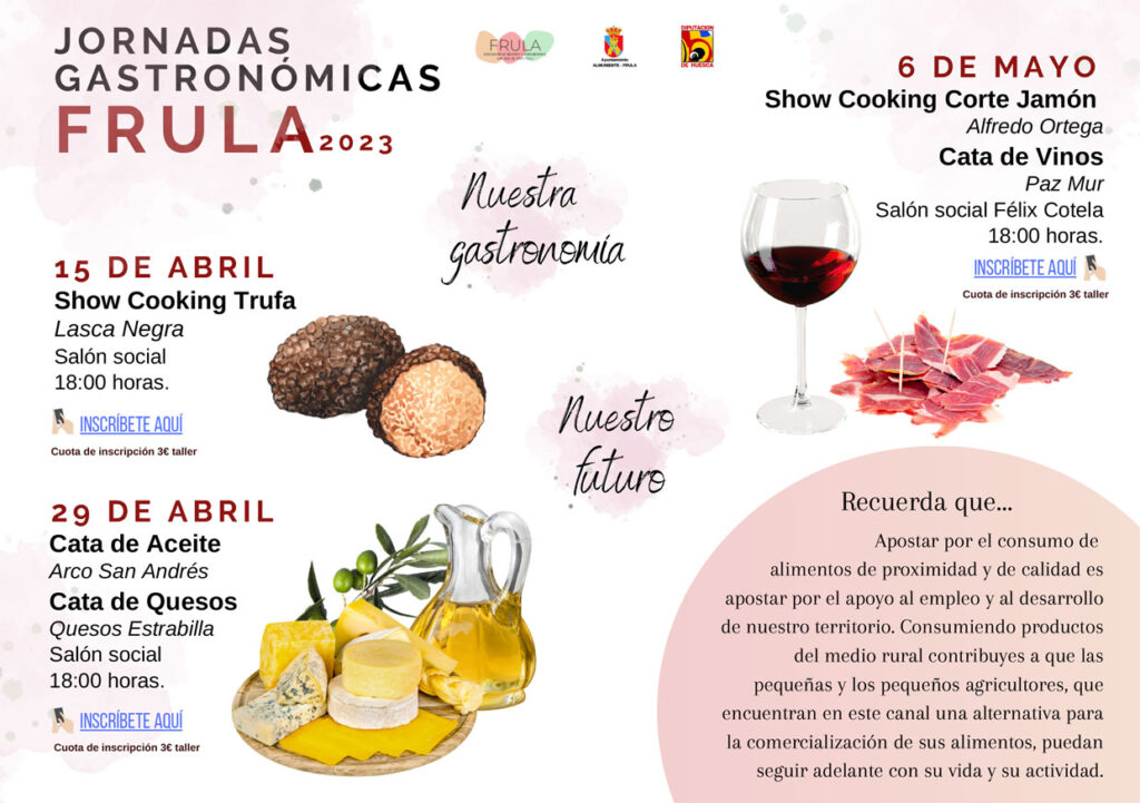 Imagen del díptico de las jornadas gastronómicas de Frula.