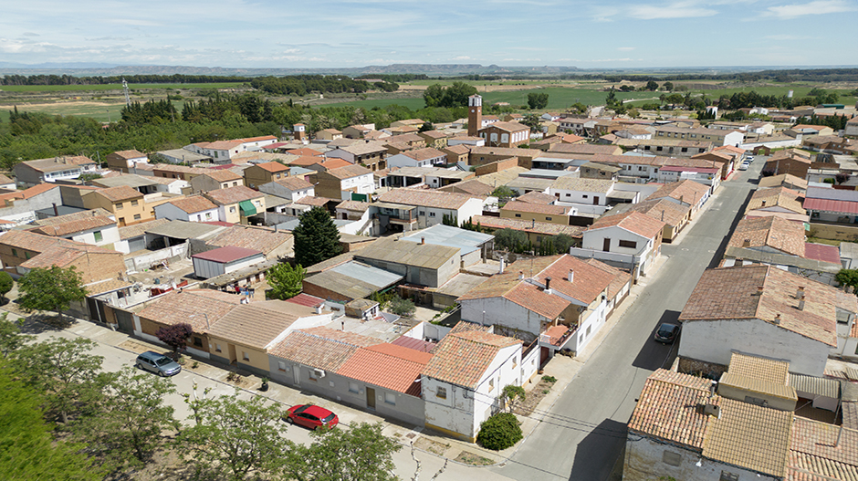 Imagen aérea de la localidad de Montesusín. Ayuntamiento de Grañén.