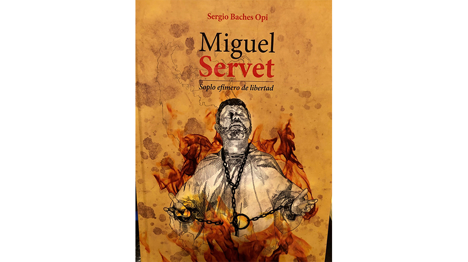 Imagen de la portada del libro basado en la obra teatral sobre Miguel Servet.