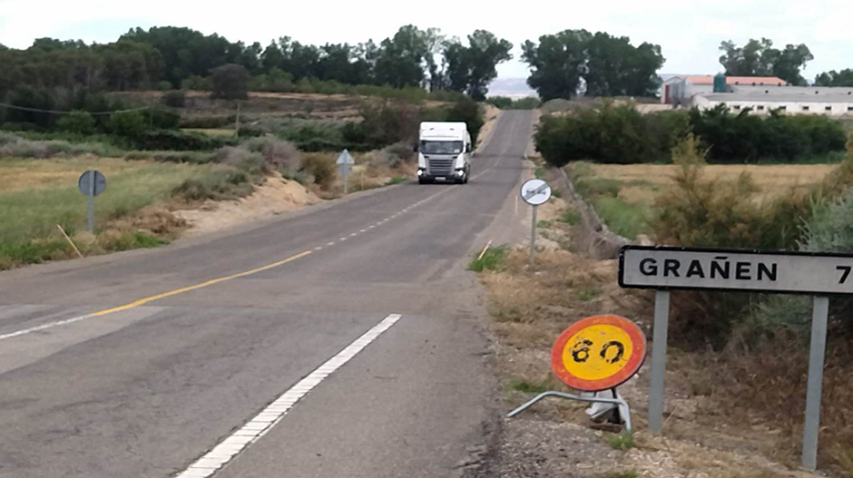 El tramo afectado abarca 6,5 kilómetros, entre Grañén y la intersección hacia Frula y Montesusín.