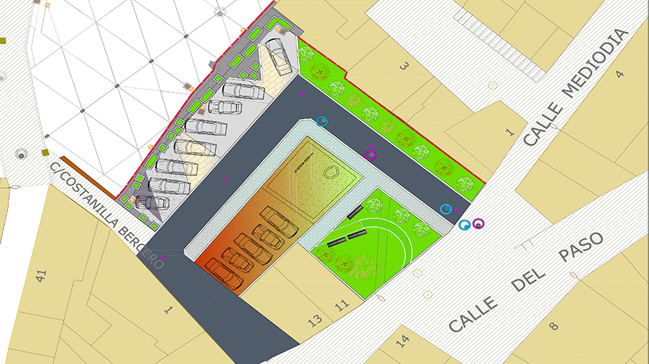 Imagen del diseño inicial de la remodelación prevista en el casco antiguo de Grañén.