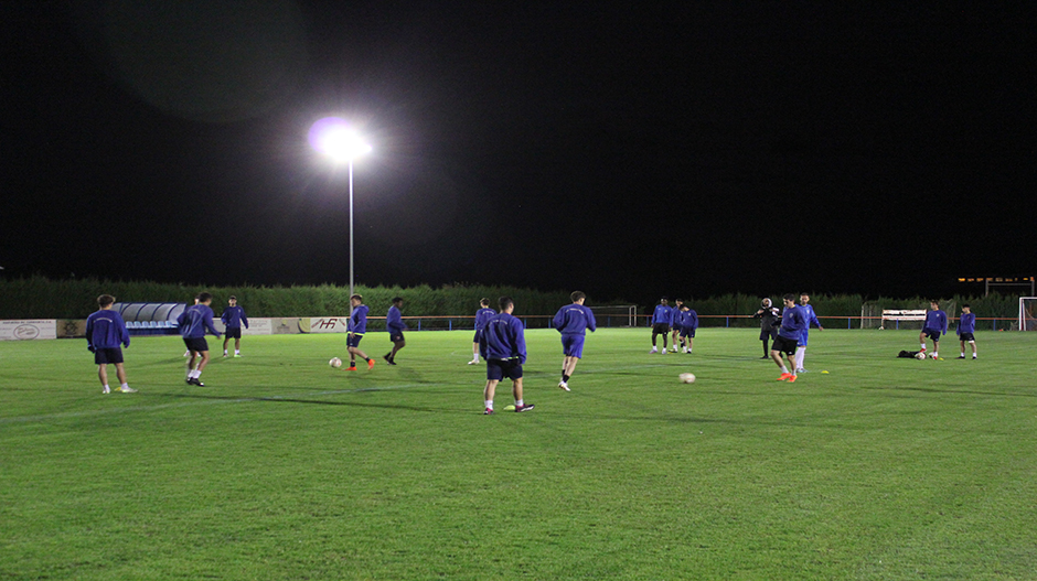 El Tardienta, durante el entrenamiento de este pasado viernes en el campo de Santa Quiteria.