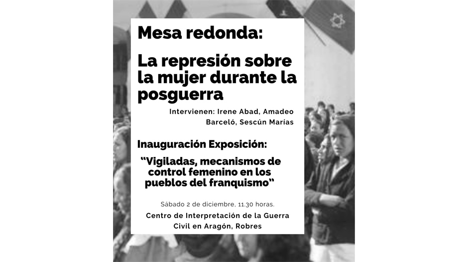 Imagen de la mesa redonda y la exposición organizas en Robres.