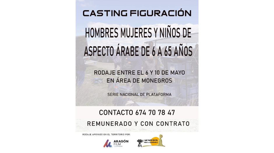 Cartel anunciador del casting de figuración.