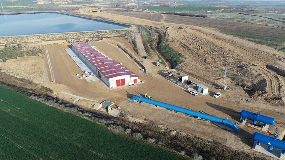 Imagen de las obras desarrolladas en la comunidad de regantes El Molinar del FLumen.