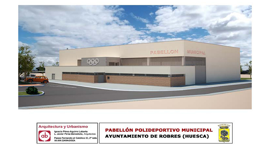 Imagen del proyecto para la finalización de las obras de construcción del pabellón polideportivo. Ayuntamiento de Robres.