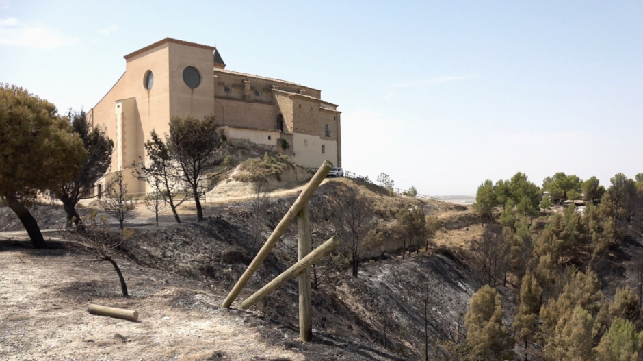 El incendio arrasó 860 hectáreas en la sierra de Alcubierre.