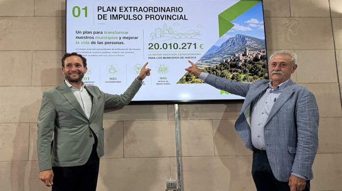 Isaac Claver y Álvaro Bescós en la presentación del Plan Extraordinario de Impulso Provincial copia
